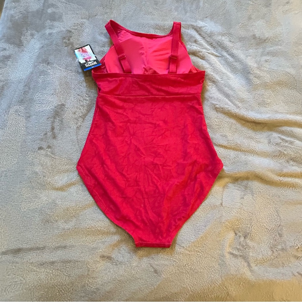 NWT Roots pink Floral One Piece Swimsuit Size 10 - Picture 7 of 9